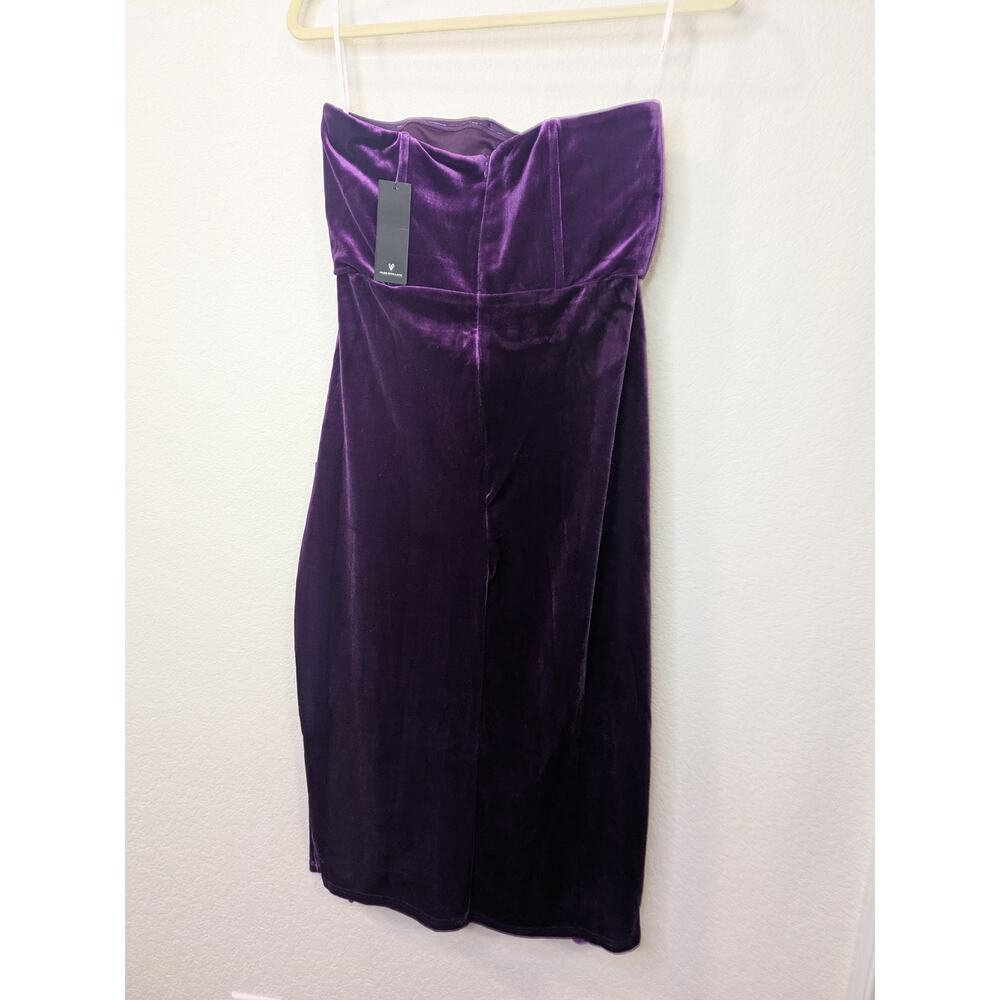 LULUS Glamorous Celebrations Purple Velvet Strapless Tulip Dress Womens Large - Picture 12 of 13